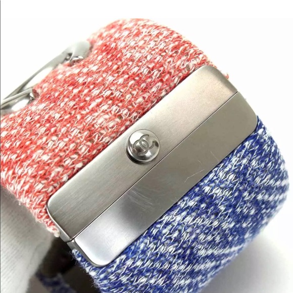 Authentic Chanel Bangle Tweed Red & Blue - Picture 6 of 8